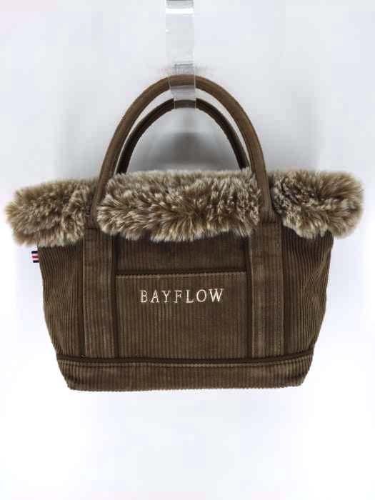 BAYFLOW(ベイフロー) ファー付きコーデュロイハンドバッグ レディース バッグ