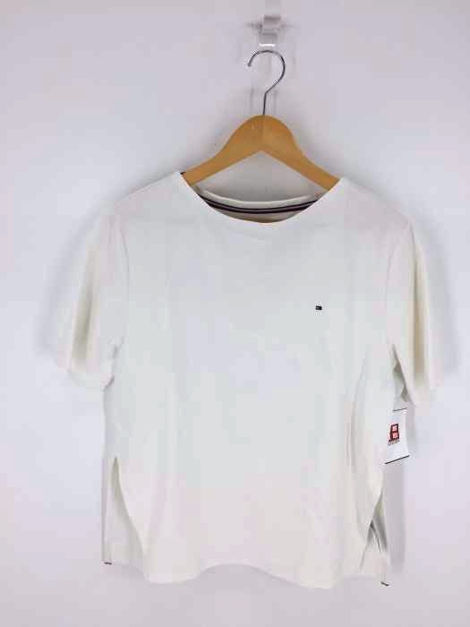 TOMMY HILFIGER(トミーヒルフィガー) ボンデッドジャージボートネックTシャツ スリットTシャツ レディース トップス
