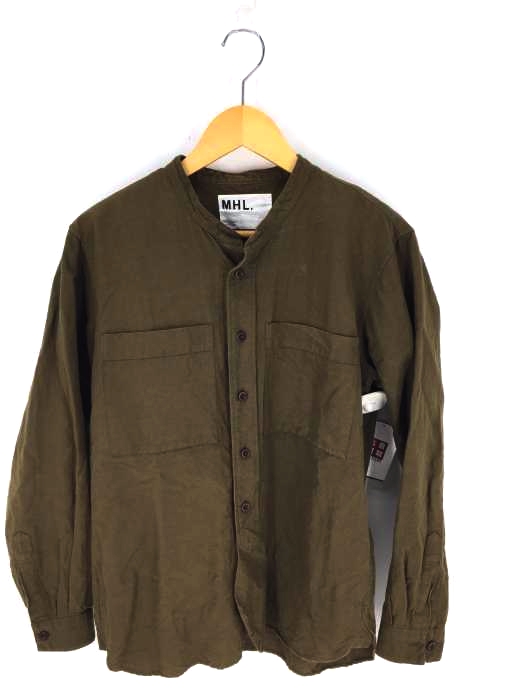MHL.（エムエイチエル） PLAIN COTTON LINEN SHIRT リネンバンドカラーシャツ メンズ トップス