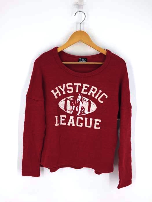 HYSTERIC GLAMOUR（ヒステリックグラマー） ワッペンロゴ刺繍 ボートネックニットセーター レディース トップス