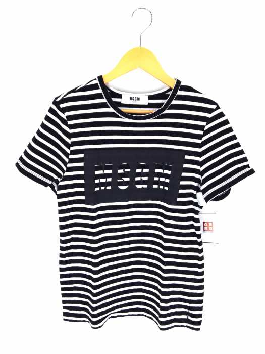 MSGM(エムエスジーエム) 17SS プリントボーダーTシャツ メンズ トップス
