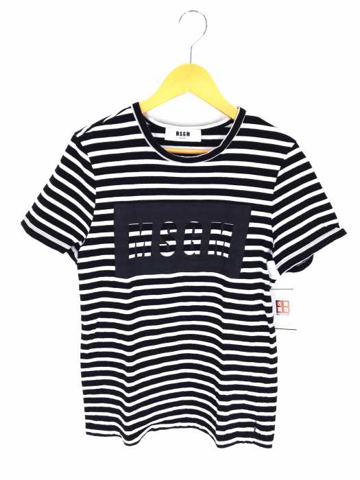 MSGM（エムエスジーエム） 17SS プリントボーダーTシャツ メンズ トップス