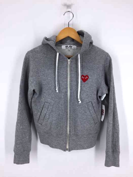 PLAY COMME des GARCONS（プレイコムデギャルソン） AD2014 RED HEART PATCH ZIP HOODED SWEATSHIRT レディース トップス