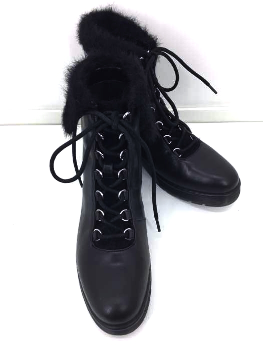 CHARLES & KEITH（チャールズキース） Furry Cuff Detail Combat Boots フーリー カフディテール コンバット ブーツ レディース シューズ