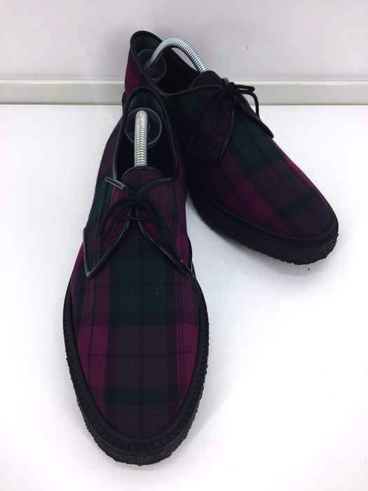 CUIR VERITABLE（フメイ） ポルトガル製 チェック柄ローファー メンズ シューズ