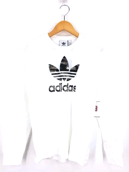 adidas Originals（アディダスオリジナルス） CAMO TREFOIL LS TEE WHITE メンズ トップス
