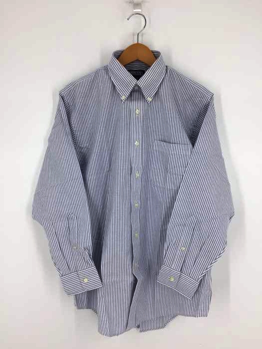 LANDS END（ランズエンド） オックスフォード ボタンダウン ストライプ長袖シャツ メンズ トップス