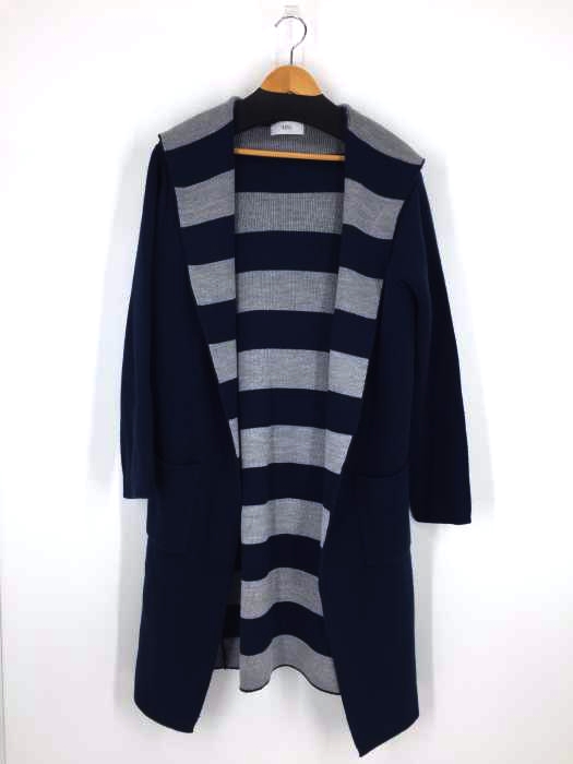 AZUL by moussy（アズールバイマウジー） 裏ボーダー ナイロン混ガウン レディース トップス