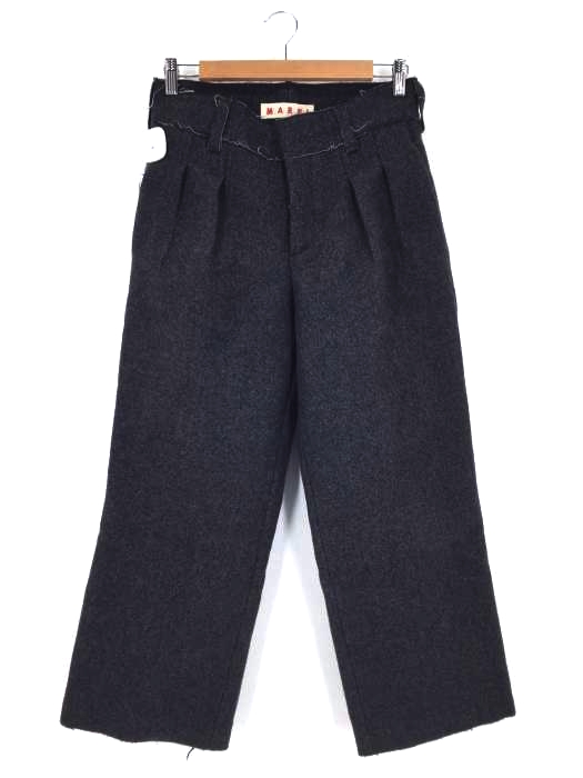 MARNI(マルニ) 切りっぱなし加工 2タックウールパンツ メンズ パンツ