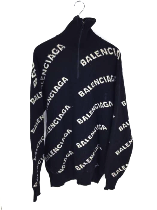 BALENCIAGA（バレンシアガ） 18AW ジャガードロゴハーフジップオーバーサイズニット メンズ トップス