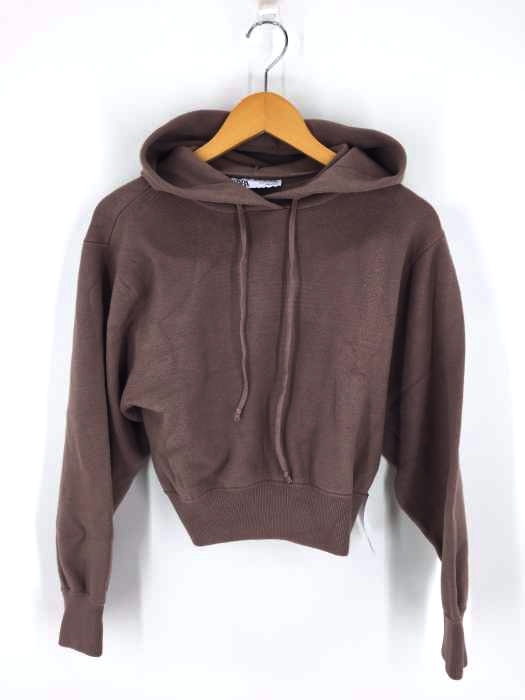 ZARA（ザラ） コットンニット ショート丈プルオーバーパーカー レディース トップス