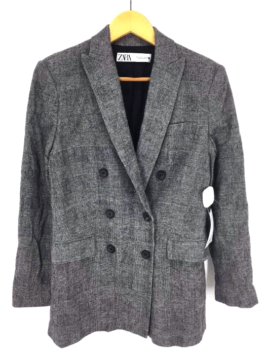 ZARA（ザラ） DOUBLE-BREASTED CHECK BLAZER グレンチェック柄 ダブルブレストジャケット レディース アウター