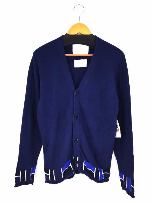 WHITE MOUNTAINEERING(ホワイトマウンテニアリング) Block Pattern V-Neck Knit Cardigan メンズ トップス