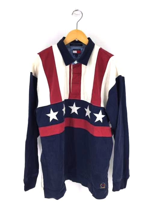 TOMMY HILFIGER(トミーヒルフィガー) 90s デザイン切替長袖ポロシャツ メンズ トップス