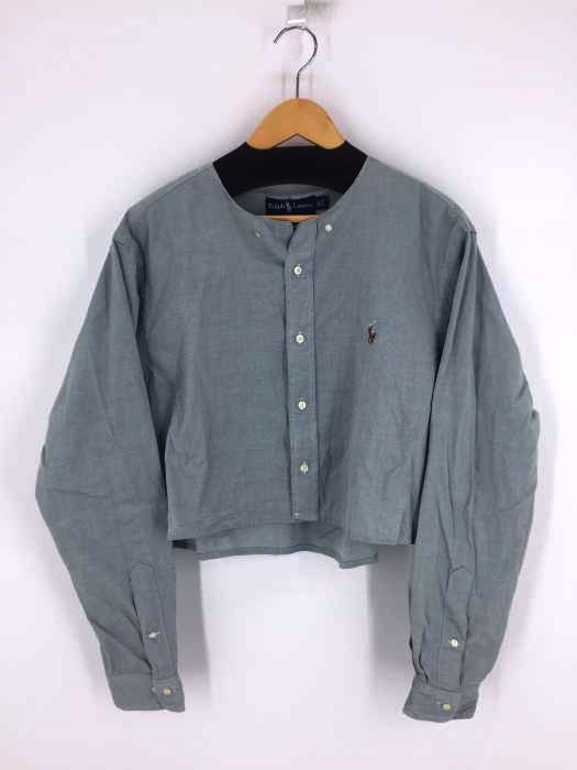 Polo by RALPH LAUREN（ポロバイラルフローレン） CLASSIC FIT ショート丈 ノーカラーシャツ レディース トップス