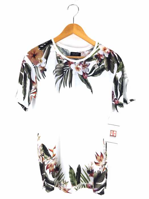 ZARA MAN （ザラマン） リーフプリントTシャツ メンズ トップス