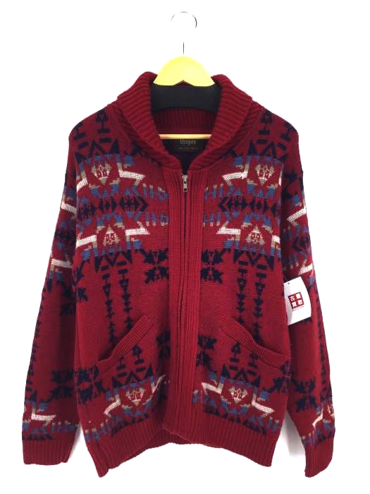 Ossipee（フメイ） USA製 ネイティブ柄 ショールカラージップアップセーター メンズ トップス