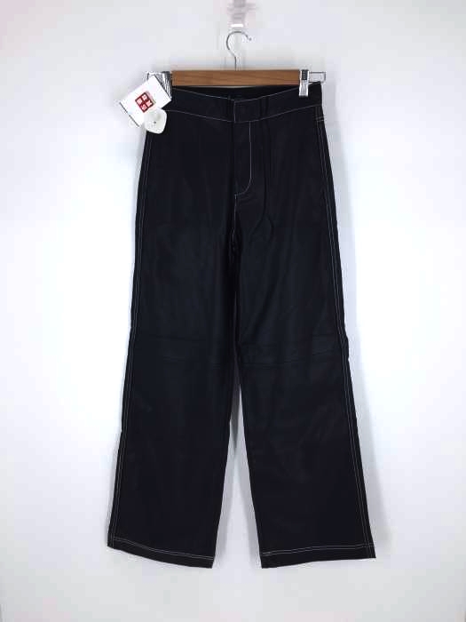 ZARA TRF collection（ザラティーアールエフコレクション） レザー調 ステッチ ワイドパンツ レディース パンツ