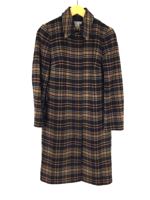 J CREW（ジェークルー） ウール混チェック柄ステンカラーコート レディース アウター