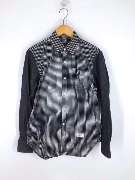 soe shirts（ソーイシャツ） ギンガムチェック 袖切替 長袖シャツ メンズ トップス