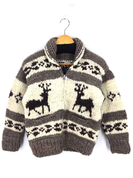 USED古着（ユーズドフルギ） CANADIAN SWEATER カナダ製 カウチン ジップアップニット メンズ トップス