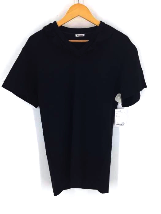 miu miu（ミュウミュウ） VネックフリルTシャツ レディース トップス