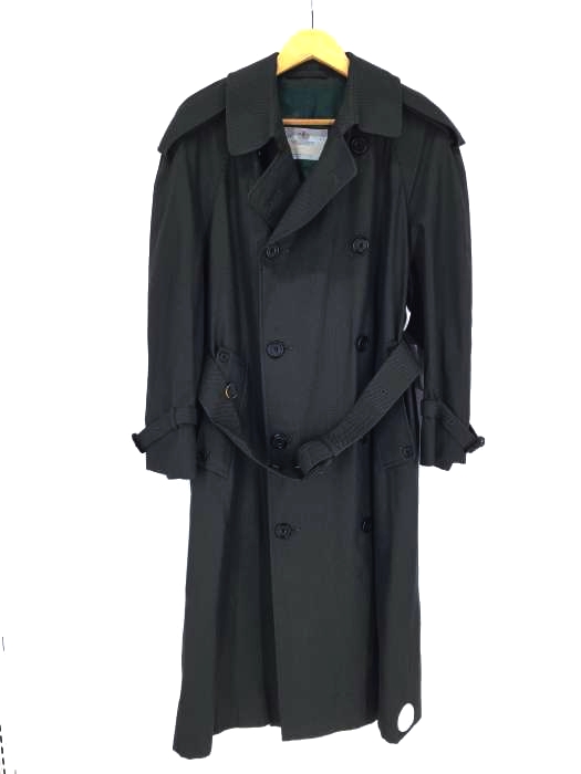 AQUASCUTUM（アクアスキュータム） ベルト付き 総柄 ダブルブレストトレンチコート メンズ アウター