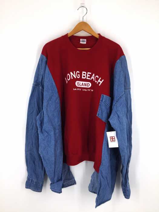 USED古着  （ユーズドフルギ） 再構築スウェット デニムシャツ メンズ トップス
