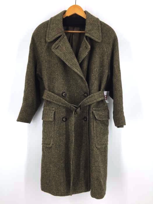 LAURA ASHLEY（ローラアシュレイ） ハンガリー製 PURE NEW WOOL ベルト付 ツイード ダブルブレストトレンチコート レディース アウター
