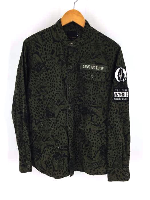 HYSTERIC GLAMOUR（ヒステリックグラマー） ワッペン付 スタンドカラーミリタリーSH メンズ トップス
