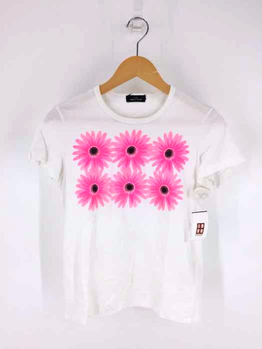 tricot COMME des GARCONS(トリココムデギャルソン) AD2009 フロント花プリントクルーネックカットソー レディース トップス