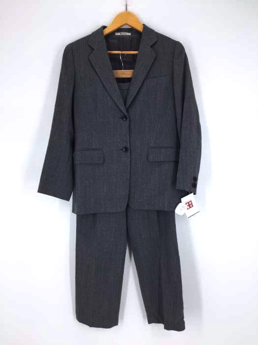 AQUASCUTUM（アクアスキュータム） ヘリンボーン ウール 2Bテーラード 2タックスラックスパンツ セットアップ レディース セットアップ