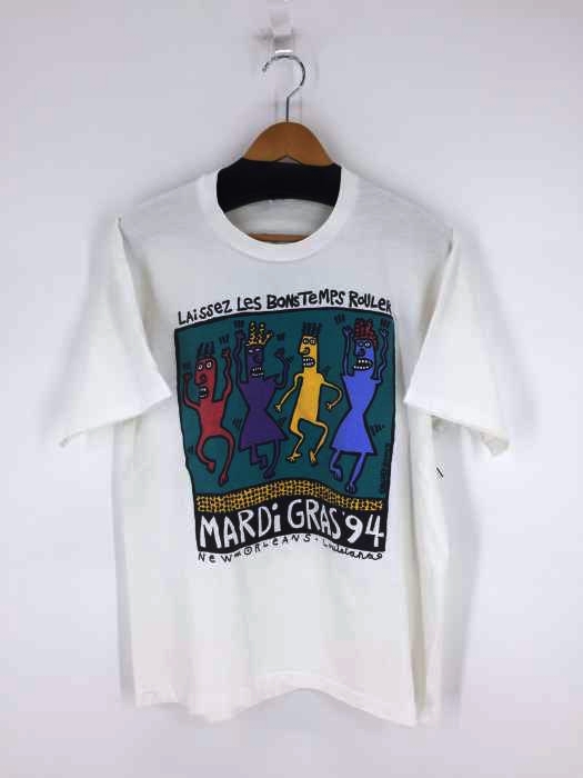 Anvil（アンビル） 90S USA製 BIG HED designs Mardi Grass ポップアート クルーネックカットソー メンズ トップス