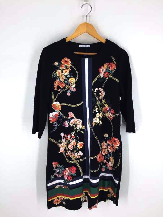 ZARA BASIC（ザラベーシック） PRINTED STRETCH DRESS レディース ワンピース