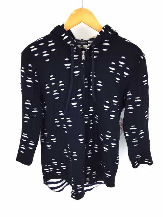 COMME des GARCONS HOMME PLUS (コムデギャルソンオムプリュス) ダメージ加工ジップアップパーカー メンズ トップス
