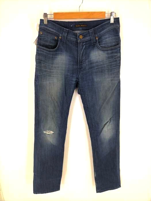 Nudie Jeans（ヌーディージーンズ） ダメージ加工 Thin Finn シンフィン テーパードデニムパンツ メンズ パンツ