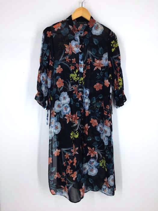 ZARA BASIC（ザラベーシック） LONG FLORAL PRINT SHIRT DRESS レディース ワンピース