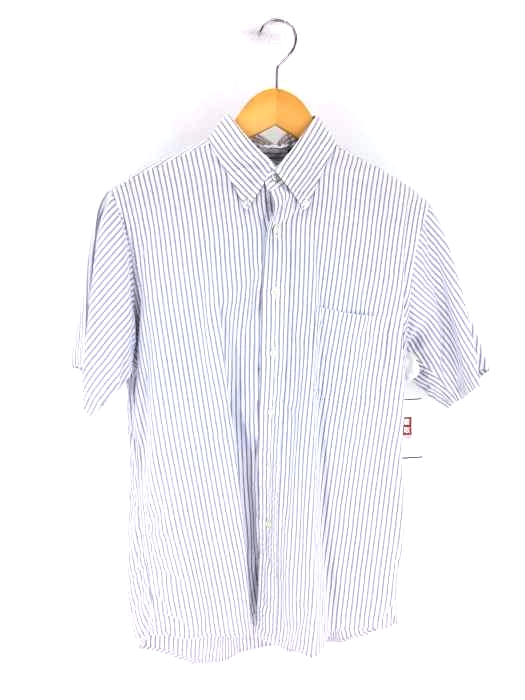LANDS END（ランズエンド） ストライプ柄BD半袖シャツ メンズ トップス