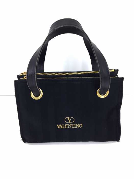 Valentino（ヴァレンティノ） ストライプ柄ロゴ刺繍ミニハンドバッグ レディース バッグ