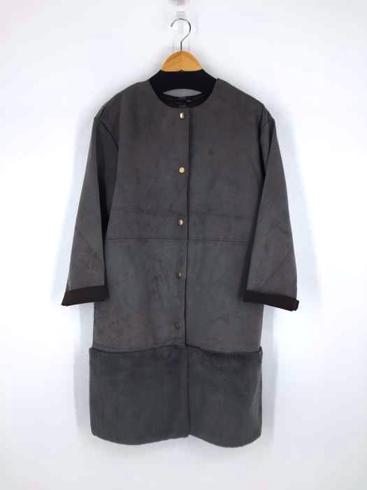 ZARA(ザラ) 異素材切替ノーカラーコート レディース アウター