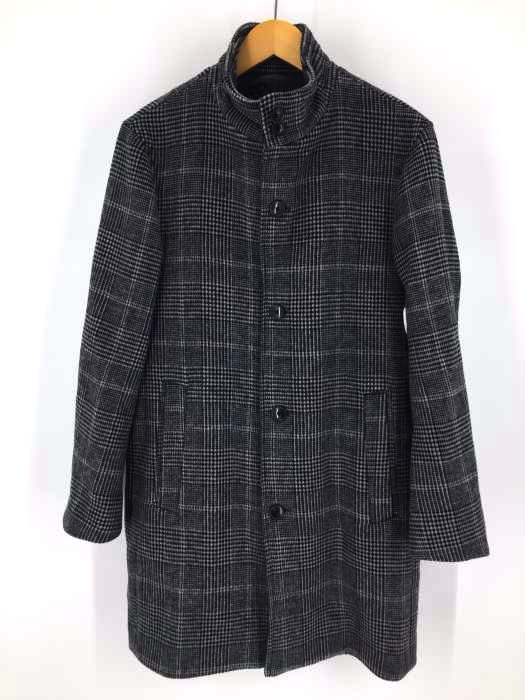417 by EDIFICE(フォーワンセブンバイエディフィス) カシミアブレンド グレンチェック スタンドカラーコート メンズ アウター