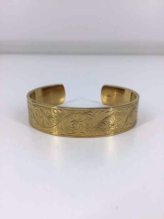 JURAICE(ジュライス) 316L 刻印 ゴールド バングル メンズ アクセサリー