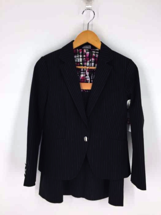 BLACK LABEL Paul Smith（ブラックレーベルポールスミス） 裏地総柄 マルチストライプ柄 1Bテーラードジャケット サイドジップフレアスカート セットアップ レディース セットアップ