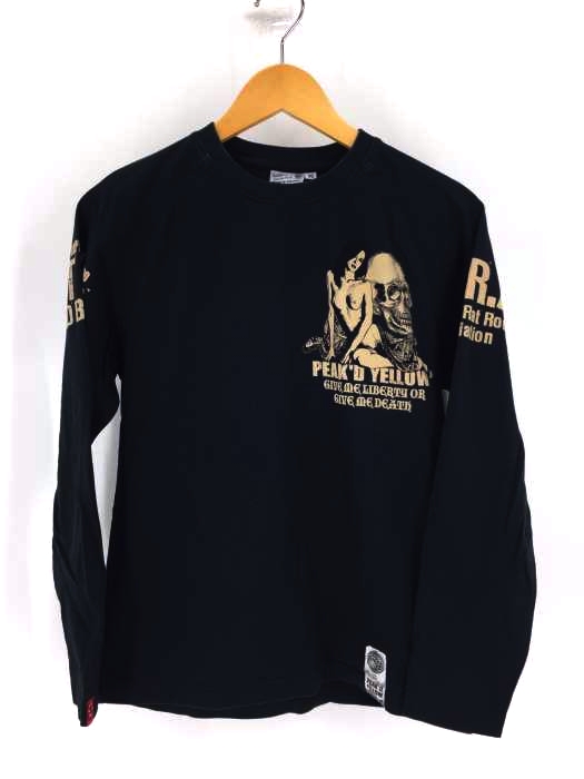 Peaked Yellow(ピークドイエロー) 両面プリント L/S TEE メンズ トップス