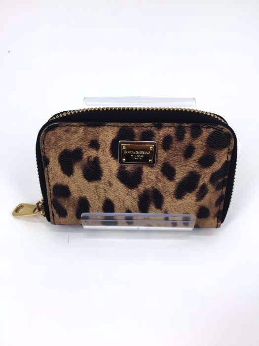 DOLCE&GABBANA(ドルチェアンドガッバーナ) ラウンドジップ レオパード柄 コインケース PVC メンズ 財布・ケース