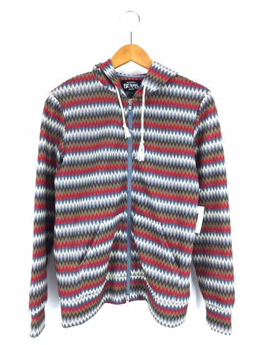 BEAMS  （ビームス） 総柄メッシュ ZIPパーカー メンズ トップス