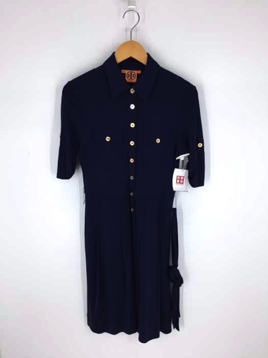 TORY BURCH（トリーバーチ） 金ボタン 長袖シルクワンピース レディース ワンピース