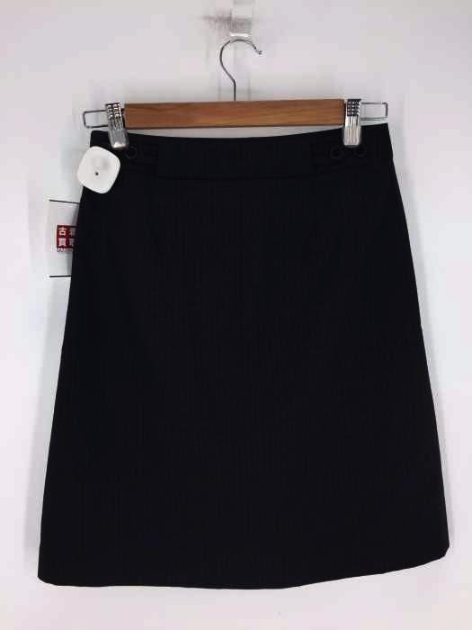 BLACK LABEL Paul Smith（ブラックレーベルポールスミス） サイドジップ ウエストボタン ストライプ柄 フレアスカート レディース スカート