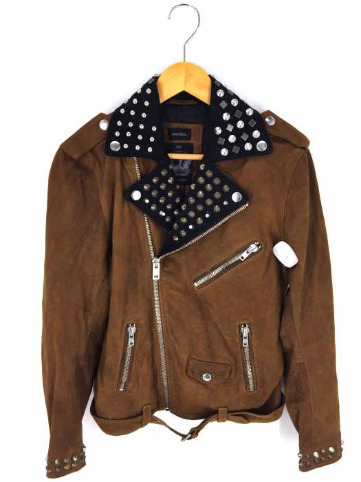 DIESEL （ディーゼル） スタッズバックロゴライダースジャケット メンズ アウター