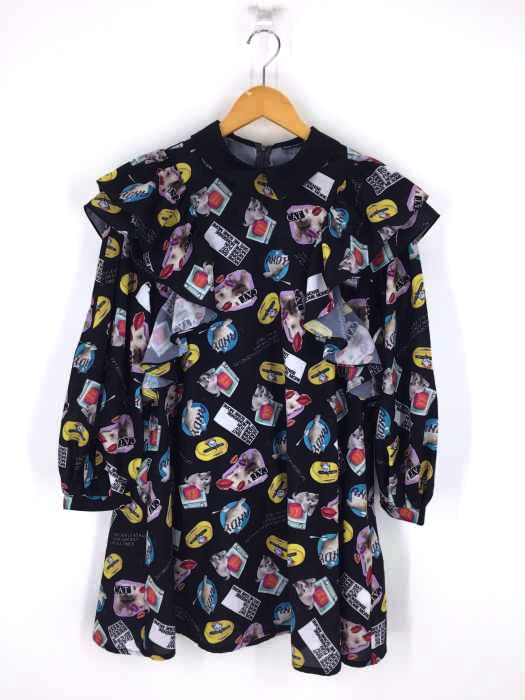 Candy Stripper キャンディストリッパー フリルデザイン 猫柄 ワンピース レディース ワンピース ブランド古着買取販売バズストア Candy Stripper キャンディストリッパー フリルデザイン 猫柄 ワンピース レディース ワンピース ブランド古着買取販売バズストア